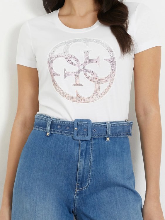 Luxusní 4G Logo triko, Bílá barva, XS, S, M, L, XL