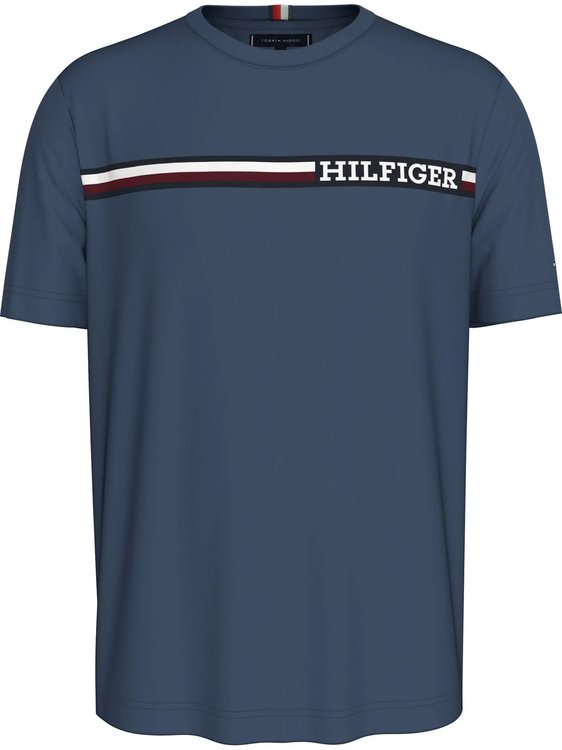 Tommy Hilfiger – Chest Stripe triko, Modrá barva