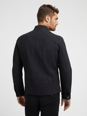 Faux Suede bunda – GUESS, Černá barva Muži