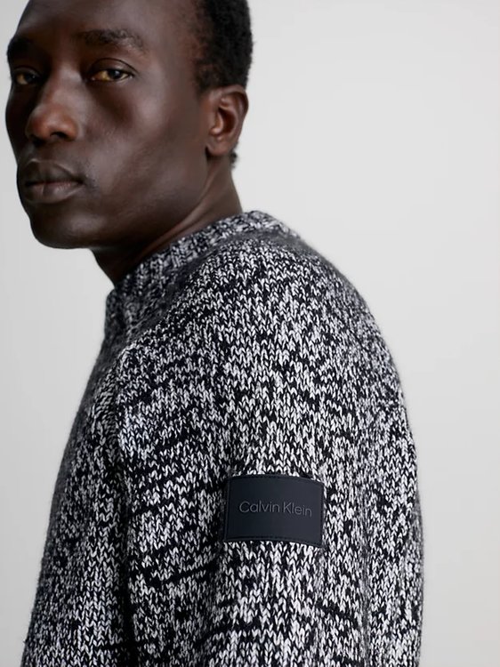 Luxusní Heathered svetr, Šedá barva, M, L, XL