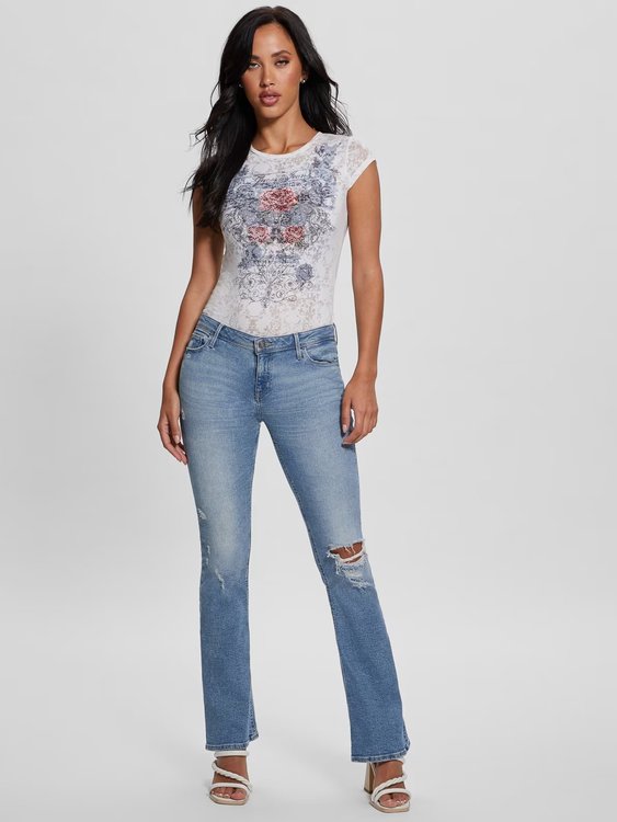 Módní Rose Wings triko, Bílá barva, 2023