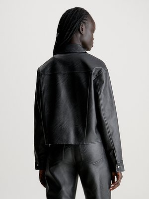 Faux Leather košile – Calvin Klein Jeans, Černá barva Ženy