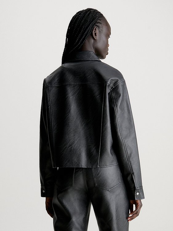 Faux Leather košile – Calvin Klein Jeans, Černá barva Ženy