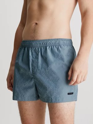 Black Jacquard plavky – Calvin Klein Swimwear, Modrá, Šedá barva Muži