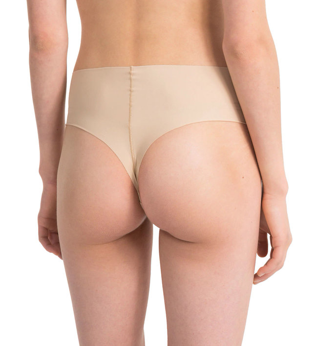 Módní Tanga Invisibles, Béžová barva, BASIC                                   , BASIC                                   