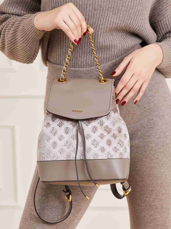 Módní Kimi velvet batoh, Hnědá barva, 2022 1