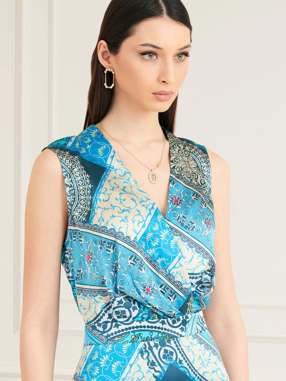 Módní Mykonos šaty, Modrá barva, 2022