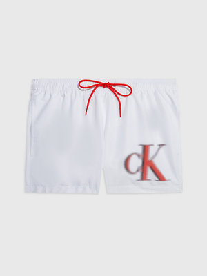 Calvin Klein Swimwear – CK Monogram plavky, Bílá barva