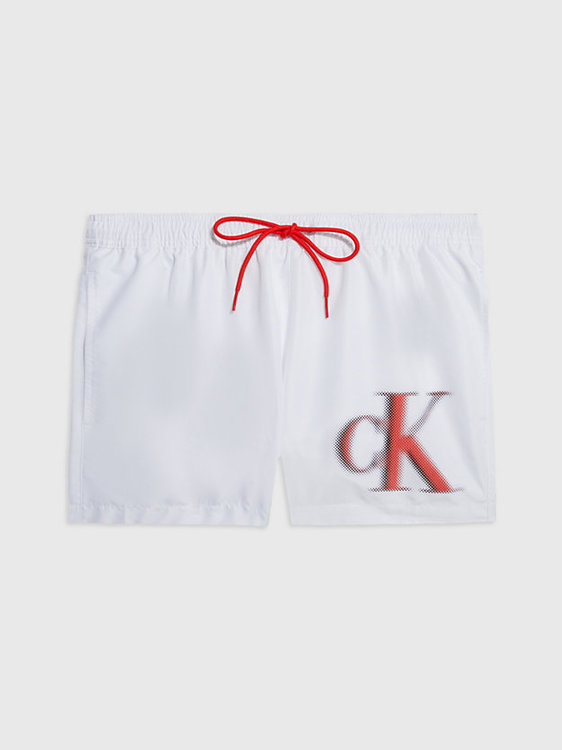 Calvin Klein Swimwear – CK Monogram plavky, Bílá barva