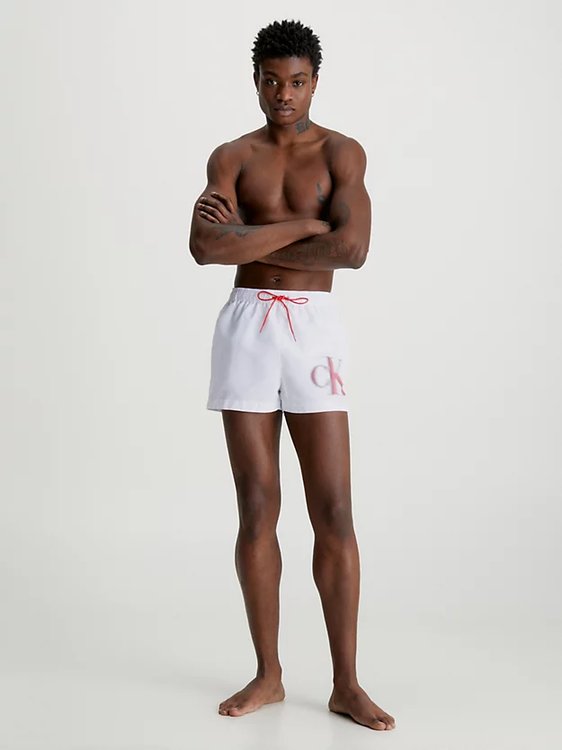 CK Monogram plavky Bílá barva Muži