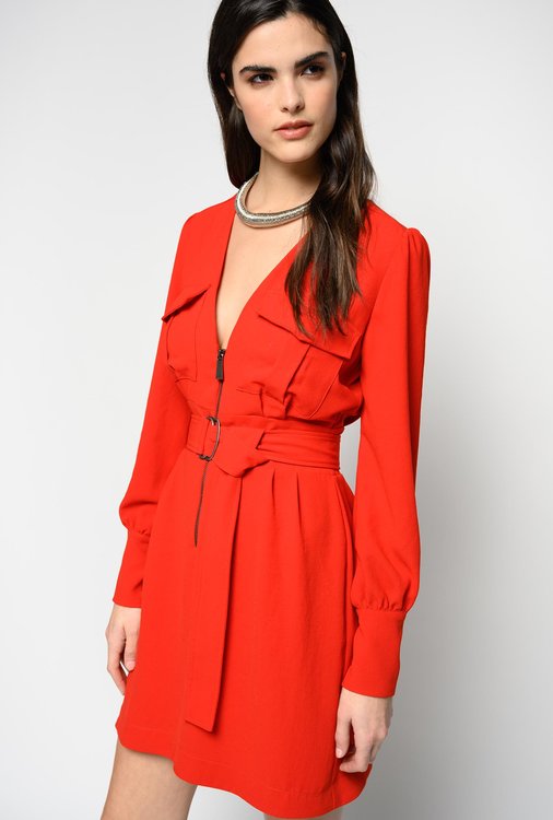 Pinko – Šaty Capeta, Červená barva