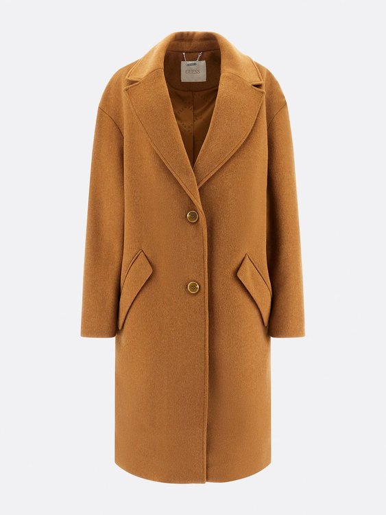 Luxusní Elly kabát, Hnědá barva, XS, S, M