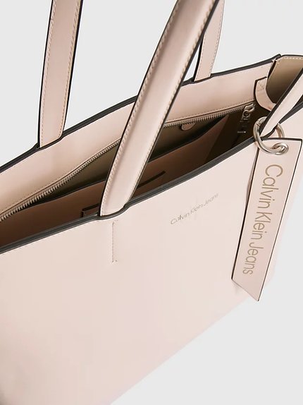 Módní Sculpted Shopper kabelka, Krémová, Růžová barva, 2023