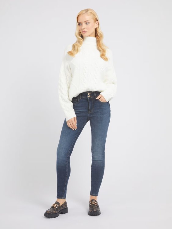 Módní Cable svetr, Bílá barva, 2023