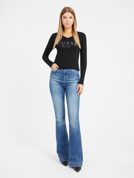 Módní Jade svetr, Černá barva, 2023