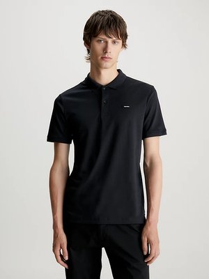 Calvin Klein – Smooth Cotton polo triko, Černá barva