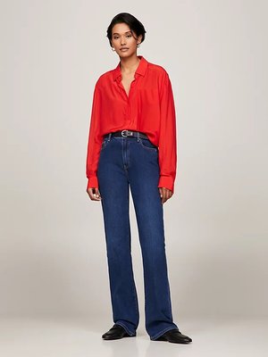 Fluid Vis Crepe Regular košile – Tommy Hilfiger, Červená barva Ženy