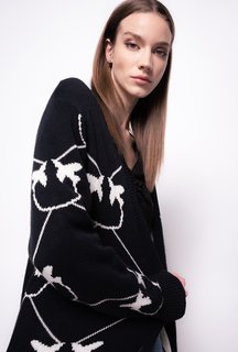 Pinko, Černá barva Monogram Jacquard svetr