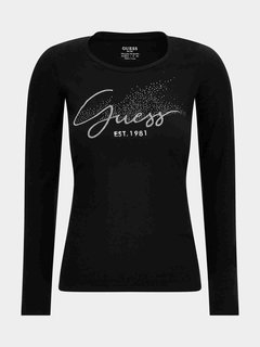 Guess – Front logo tričko, Černá barva 1