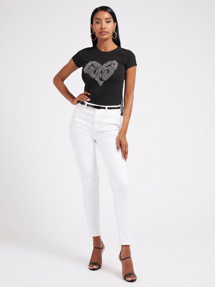 Módní Heart triko, Černá barva, 2022