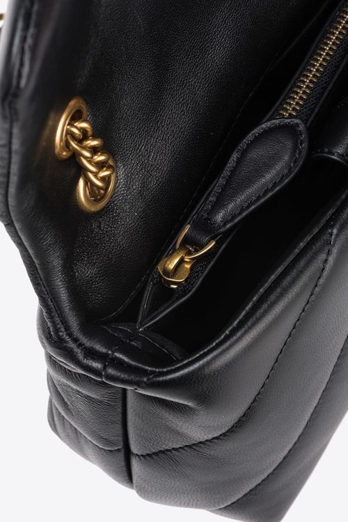 Luxusní Love Mini Puff kabelka, Černá barva, U/Love Bags