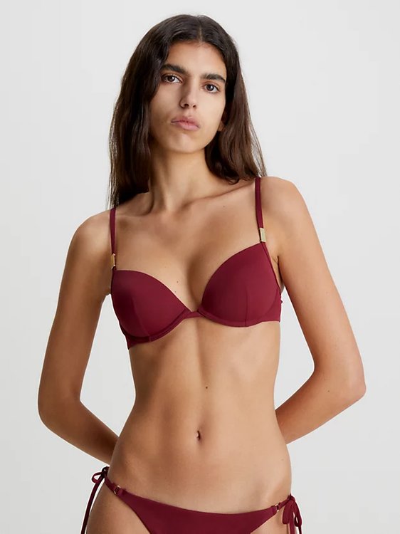 Core Solids plavky - Horní díl – Calvin Klein Swimwear, Červená barva Ženy