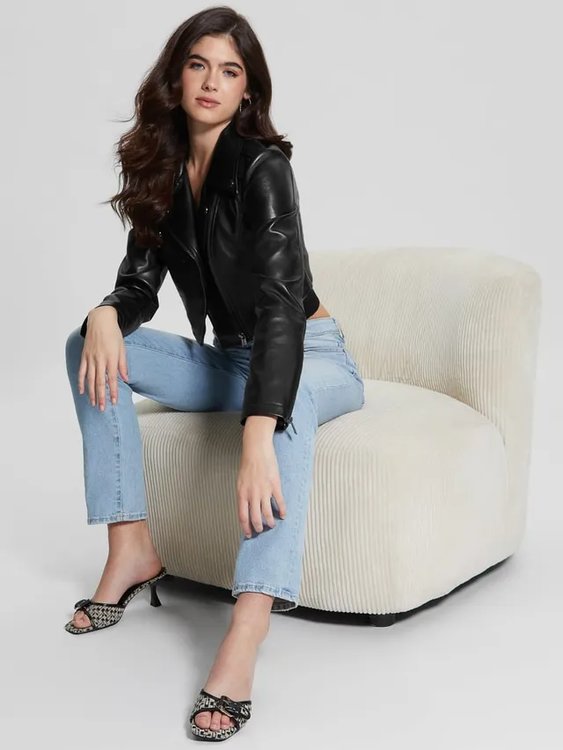 Luxusní Rochelle bunda, Černá barva, XS, S, M