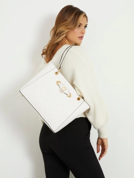 Módní Peony Noel velká kabelka, Bílá, Krémová barva, 2024