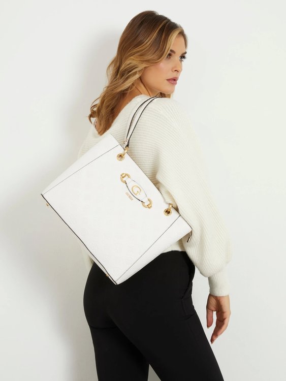 Módní Peony Noel velká kabelka, Bílá, Krémová barva, 2024