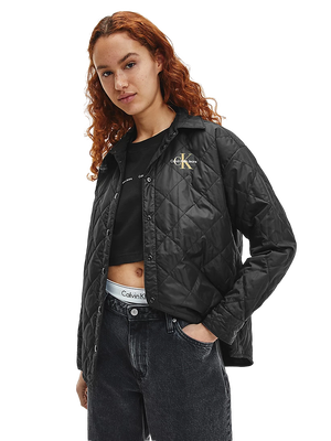 Calvin Klein Jeans – Crinkle košilová bunda, Černá barva
