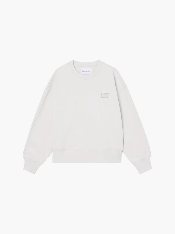 Calvin Klein Jeans – Badge oversized mikina, Béžová barva 1