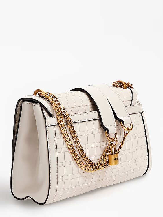 Katey crossbody – GUESS, Krémová barva Ženy