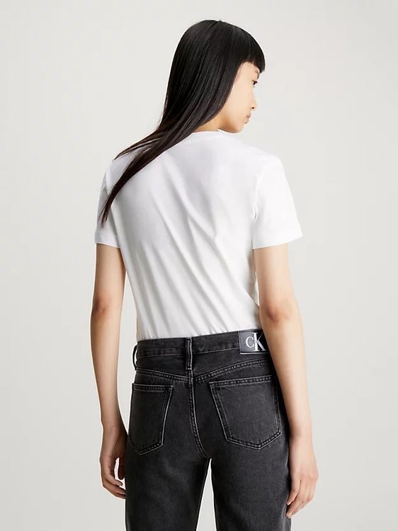 Monologo Slim triko – Calvin Klein Jeans, Bílá barva Ženy