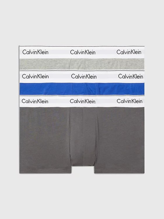 Calvin Klein Underwear – Modern Cotton Stretch boxery 3ks, Modrá, Šedá barva