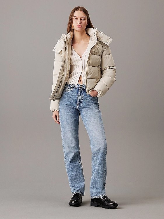 Luxusní Matte Monologo bunda, Béžová, Krémová barva, XS, S, M, L, XL