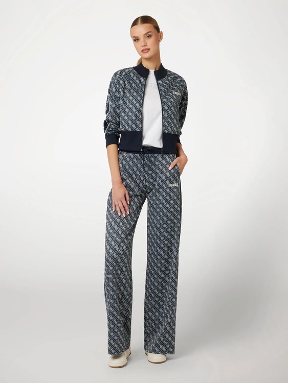 Sarah 4G Logo mikina na zip – GUESS, Modrá barva Ženy