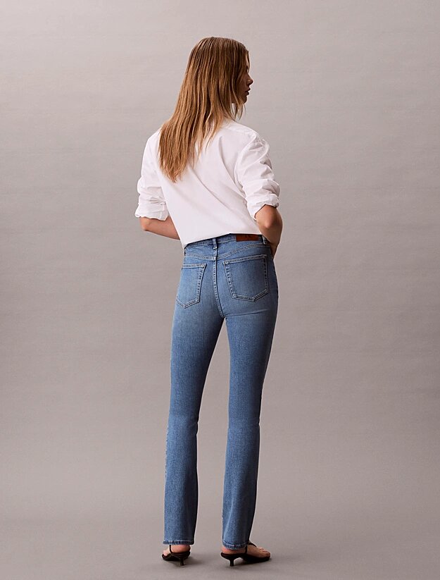 Módní Skinny bootcut jeans, Modrá barva, 2026