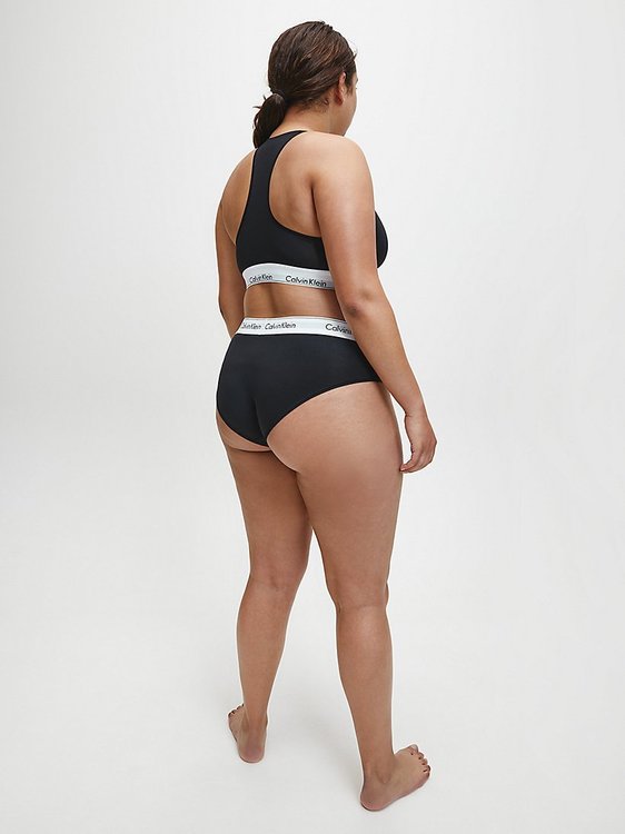 Módní Modern Cotton podprsenka PLUS SIZE, Černá barva, BASIC