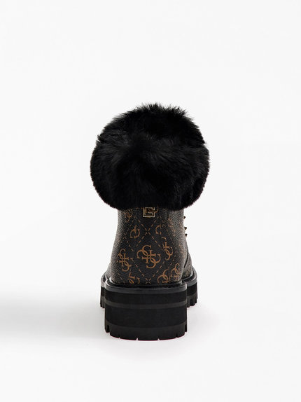 Módní Issa kotníkové kozačky, Hnědá barva, 2022