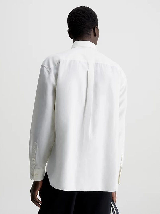 Cotton Linen košile – Calvin Klein, Bílá barva Muži