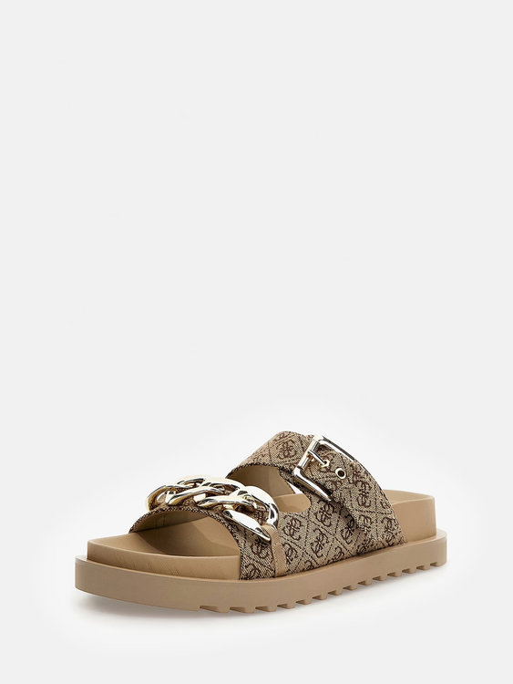 GUESS – Fatema pantofle, Hnědá barva