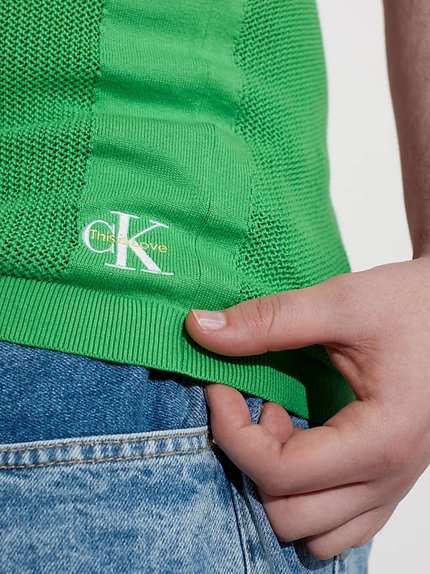 Módní Crochet tílko, Zelená barva, 2023