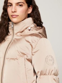 Luxusní Sateen Hooded bunda, Béžová barva, S, M, L