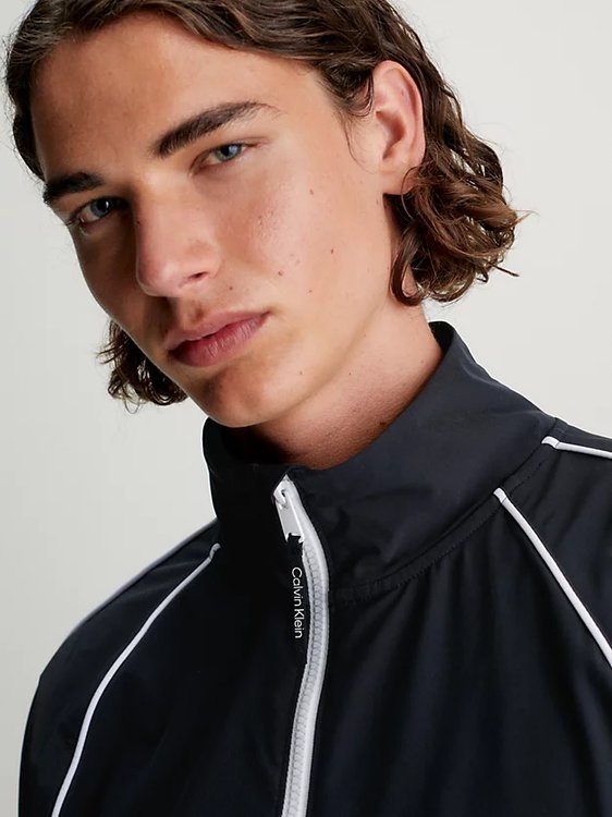 Luxusní Woven větrovka, Černá barva, S, M, L, XL