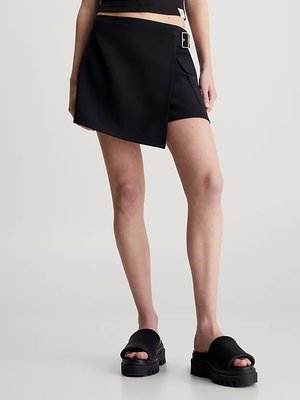 Calvin Klein Jeans – Buckle Wrap Mini šortky, Černá barva