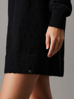 Luxusní Textured Sweat šaty, Černá barva, XS, S, M, L