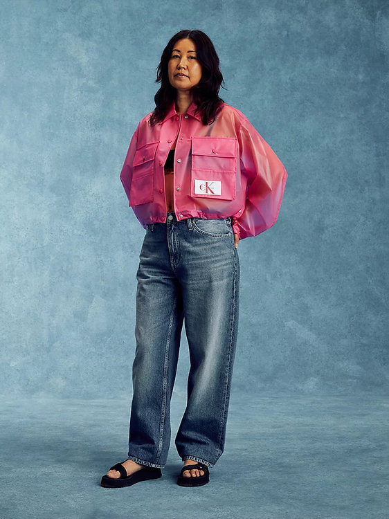 Transparentní bunda – Calvin Klein Jeans, Růžová barva Ženy