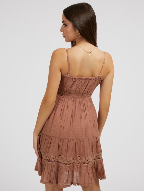 Módní Quincy šaty, Hnědá barva, 2023