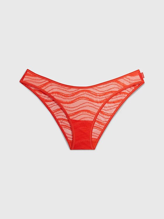 Calvin Klein Underwear – Allover Lace bikiny, Červená barva