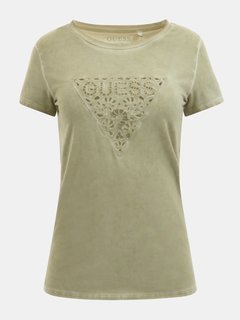 Luxusní Eyelet triko, Zelená barva, XS, S, M, L